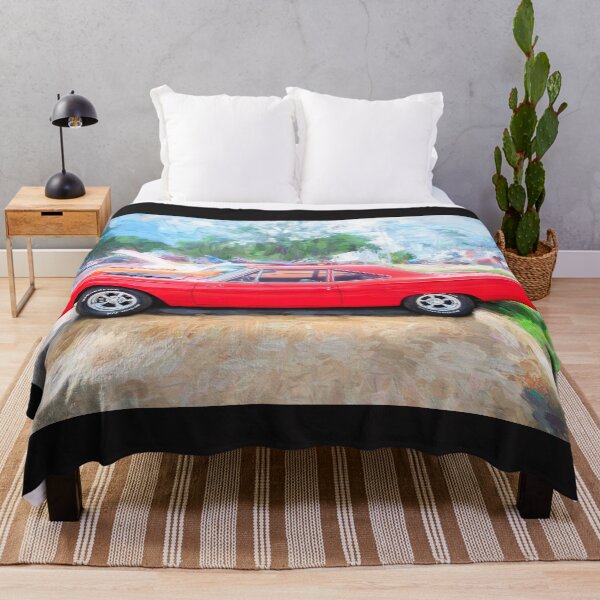 Item preview,  1968 Red Plymouth Satellite Sports Coupe Road Runner Muscle Car Art  designed and sold by RichFrancoCars.