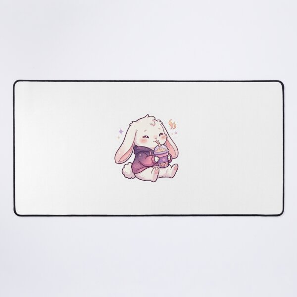 Item preview, Cute Chibi Bunny Drinking Coffee in Purple Hoodie designed and sold by DreamArtis.
