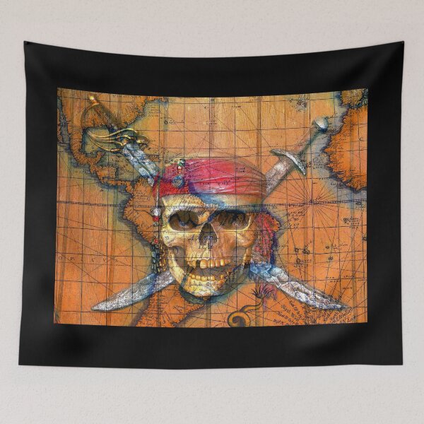 Item preview, Pirates Skull and Crossbones Map designed and sold by Dlt1981.