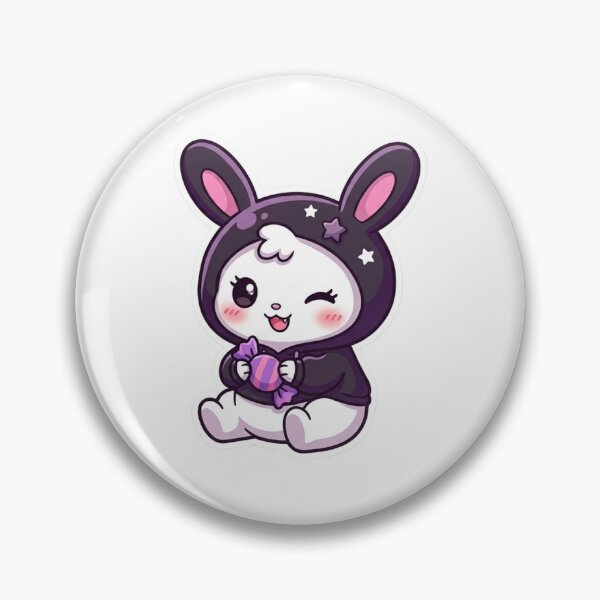 Item preview, Cute Chibi Bunny in Purple Hoodie Sticker designed and sold by DreamArtis.