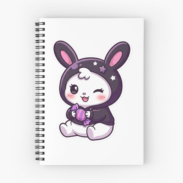 Item preview, Cute Chibi Bunny in Purple Hoodie Sticker designed and sold by DreamArtis.