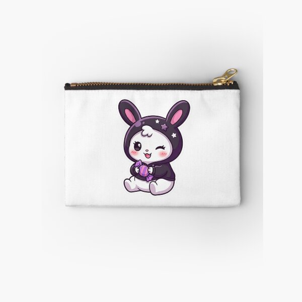 Item preview, Cute Chibi Bunny in Purple Hoodie Sticker designed and sold by DreamArtis.