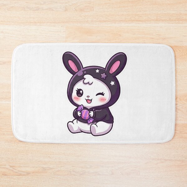 Item preview, Cute Chibi Bunny in Purple Hoodie Sticker designed and sold by DreamArtis.