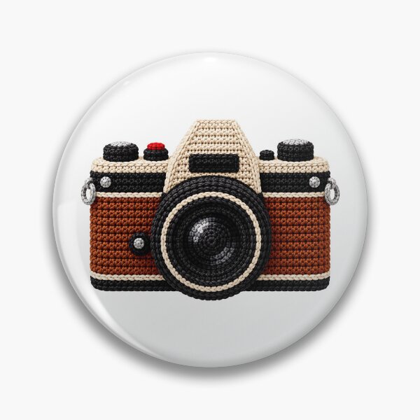 Item preview, Crochet Vintage Camera – Retro Photography Fibre Art designed and sold by Digital Culture Studio.