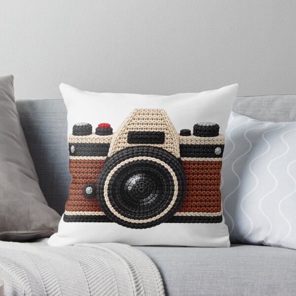 Item preview, Crochet Vintage Camera – Retro Photography Fibre Art designed and sold by Digital Culture Studio.