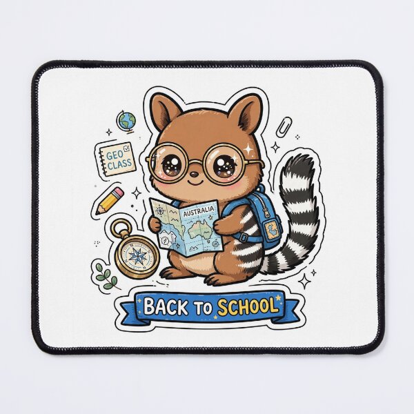 Item preview, Kawaii Numbat Back To School Geography designed and sold by Wildlife-Walk.