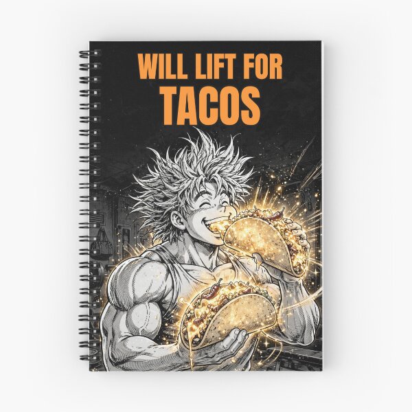 Item preview, Will Lift for Tacos: Funny Anime Gym Shirt designed and sold by Tonioverse.