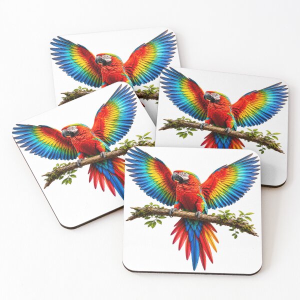 Item preview, Vibrant Scarlet Macaw Parrot with Colorful Wings designed and sold by alizo74.