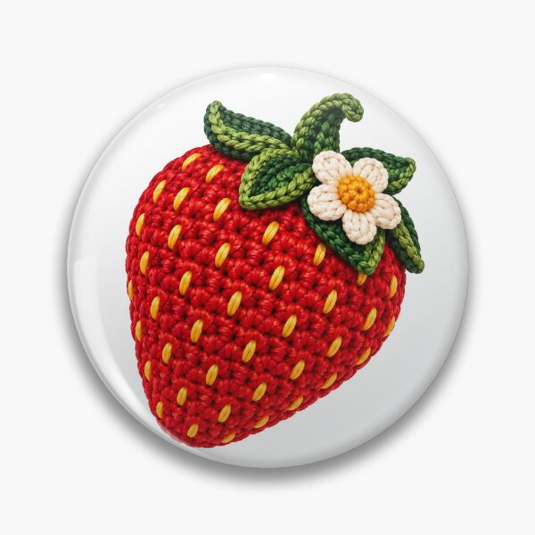 Item preview, Crochet Strawberry – Cute Cottagecore Fruit Fibre Art designed and sold by Digital Culture Studio.
