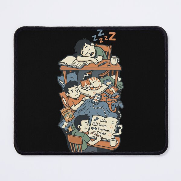 Item preview, Daily Procrastination Cycle Work Learn Exercise Create Funny Art designed and sold by mood-draftsman.