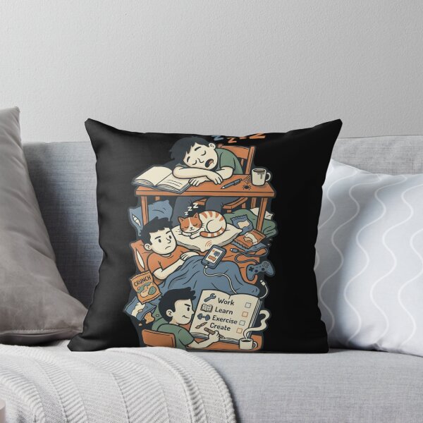 Item preview, Daily Procrastination Cycle Work Learn Exercise Create Funny Art designed and sold by mood-draftsman.