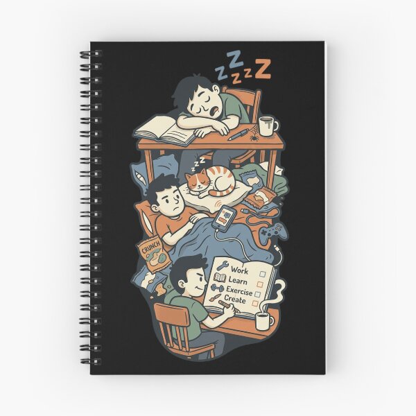 Item preview, Daily Procrastination Cycle Work Learn Exercise Create Funny Art designed and sold by mood-draftsman.