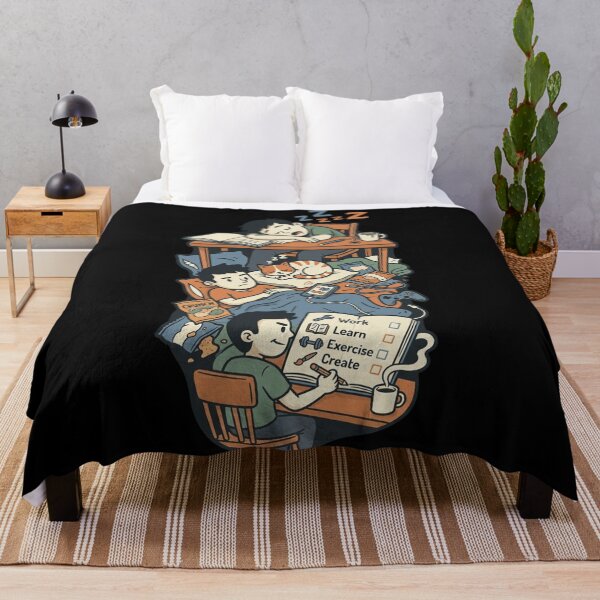 Item preview, Daily Procrastination Cycle Work Learn Exercise Create Funny Art designed and sold by mood-draftsman.