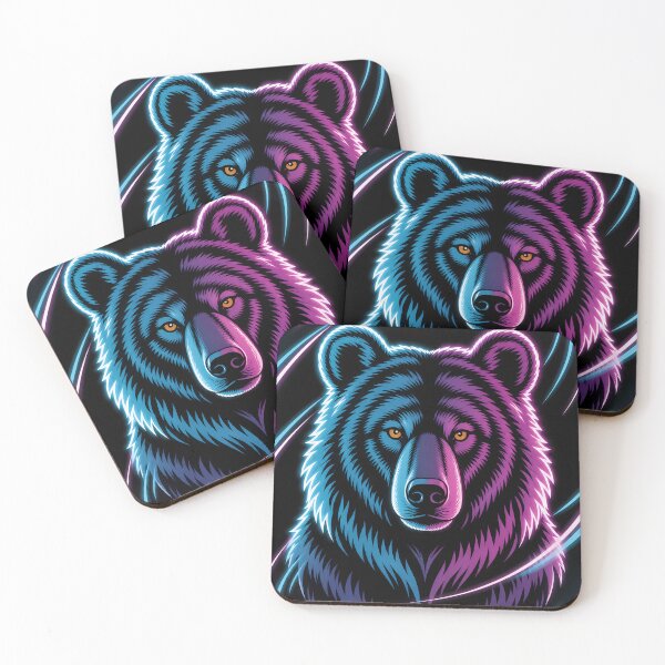 Item preview, Neon Bear Cyberpunk Portrait Design designed and sold by LuisWorks.