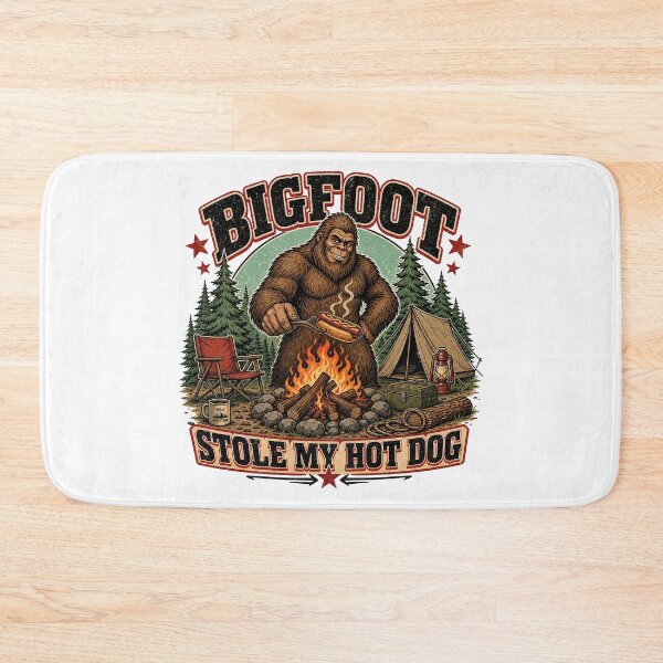 Item preview, Bigfoot Stole My Hot Dog - Funny Camping Humor designed and sold by Graphic Vibe Designs.
