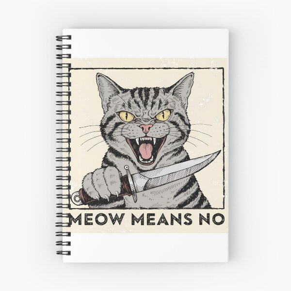 Item preview, Meow Means No Grumpy Cat with Sword Vintage Gothic Humor designed and sold by Snifferius.