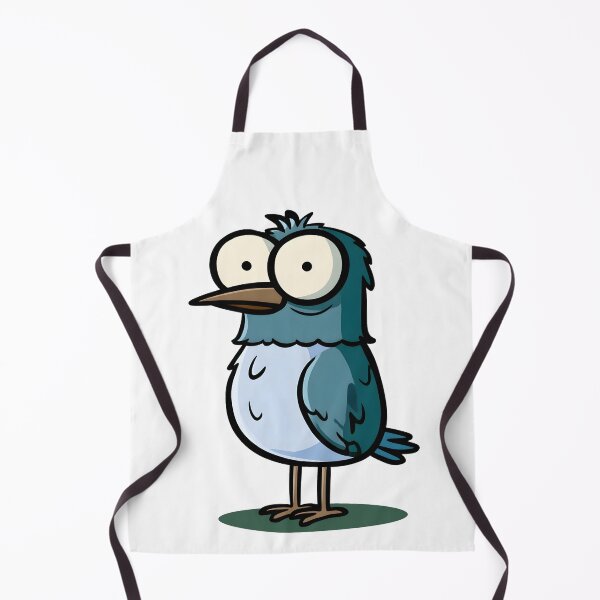 Item preview, Funny Bug-Eyed Blue Bird Cartoon Illustration designed and sold by SiralyInk.