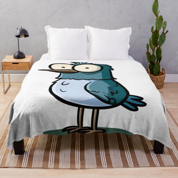 Item preview, Funny Bug-Eyed Blue Bird Cartoon Illustration designed and sold by SiralyInk.