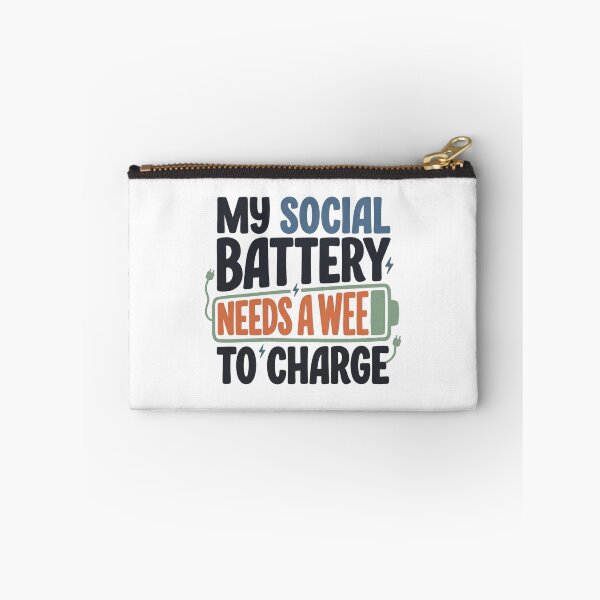 Item preview, My Social Battery Needs A Week To Charge Funny Introvert Retro Art designed and sold by mood-draftsman.