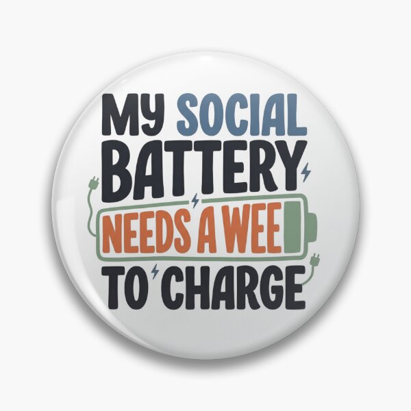 Item preview, My Social Battery Needs A Week To Charge Funny Introvert Retro Art designed and sold by mood-draftsman.