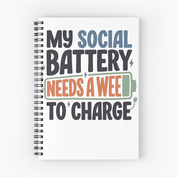Item preview, My Social Battery Needs A Week To Charge Funny Introvert Retro Art designed and sold by mood-draftsman.