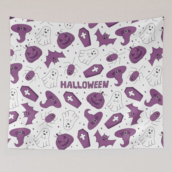 Item preview, Cute Halloween Purple Pattern designed and sold by A-U-Design.
