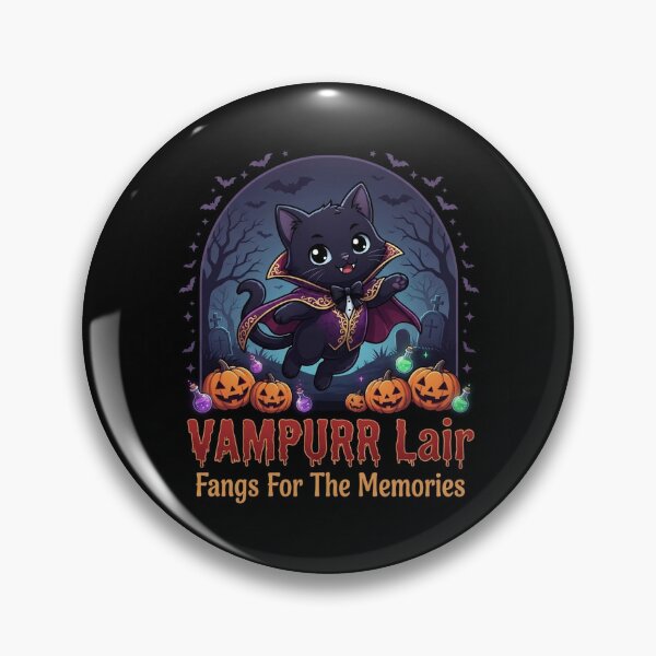 Item preview, Vampurr Lair Fangs For The Memories Cute Vampire Black Cat Halloween designed and sold by PetalsPaws.