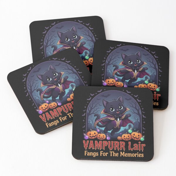 Item preview, Vampurr Lair Fangs For The Memories Cute Vampire Black Cat Halloween designed and sold by PetalsPaws.