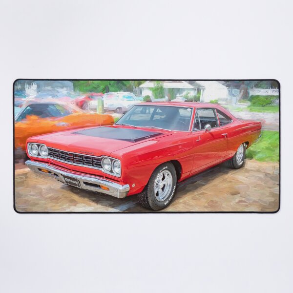 Item preview, 1968 Red Plymouth Satellite Sports Coupe Road Runner Muscle Car Art  designed and sold by RichFrancoCars.