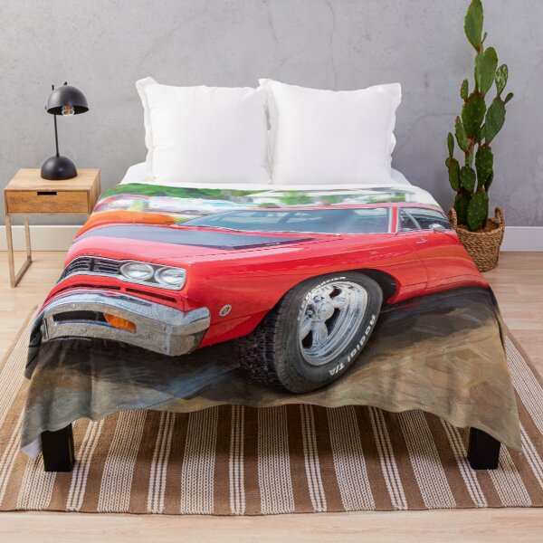 Item preview, 1968 Red Plymouth Satellite Sports Coupe Road Runner Muscle Car Art  designed and sold by RichFrancoCars.