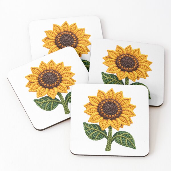 Item preview, Crochet Sunflower – Bright Botanical Fibre Art designed and sold by Digital Culture Studio.