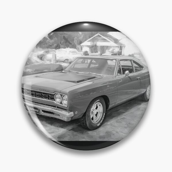 Item preview, 1968 Red Plymouth Satellite Sports Coupe Road Runner Muscle Car Art  designed and sold by RichFrancoCars.