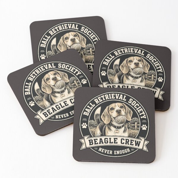 Item preview, Ball Retrieval Society - Beagle Crew - Never Enough/ Funny Beagle Dog Badge Logo  designed and sold by Halejo68.