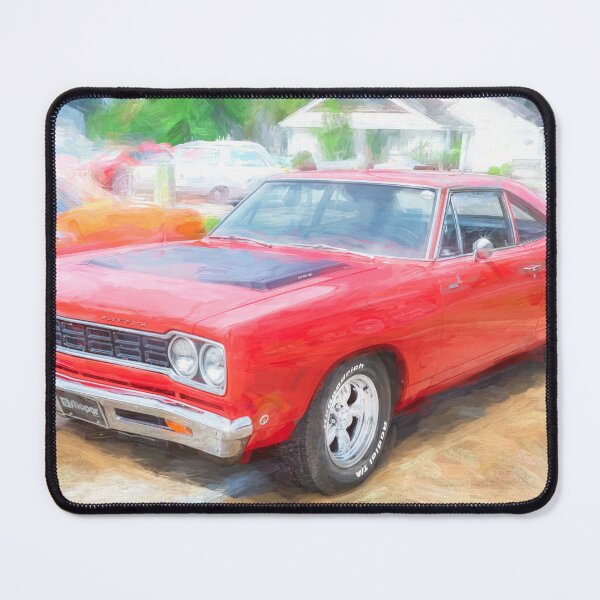 Item preview, 1968 Red Plymouth Satellite Sports Coupe Road Runner Muscle Car Art  designed and sold by RichFrancoCars.