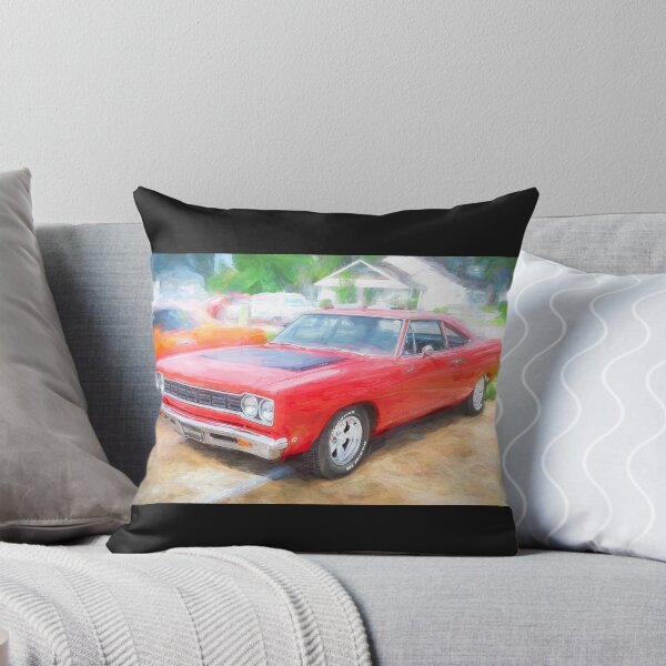 Item preview, 1968 Red Plymouth Satellite Sports Coupe Road Runner Muscle Car Art  designed and sold by RichFrancoCars.