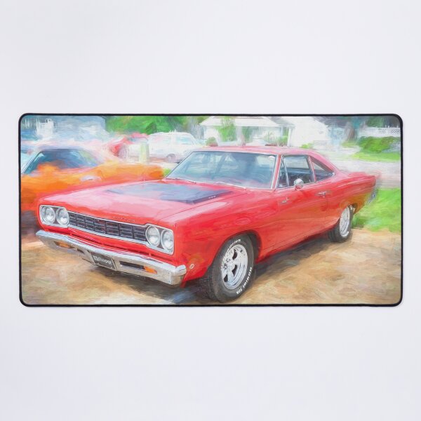 Item preview, 1968 Red Plymouth Satellite Sports Coupe Road Runner Muscle Car Art designed and sold by RichFrancoCars.