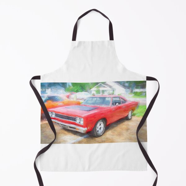 Item preview, 1968 Red Plymouth Satellite Sports Coupe Road Runner Muscle Car Art  designed and sold by RichFrancoCars.