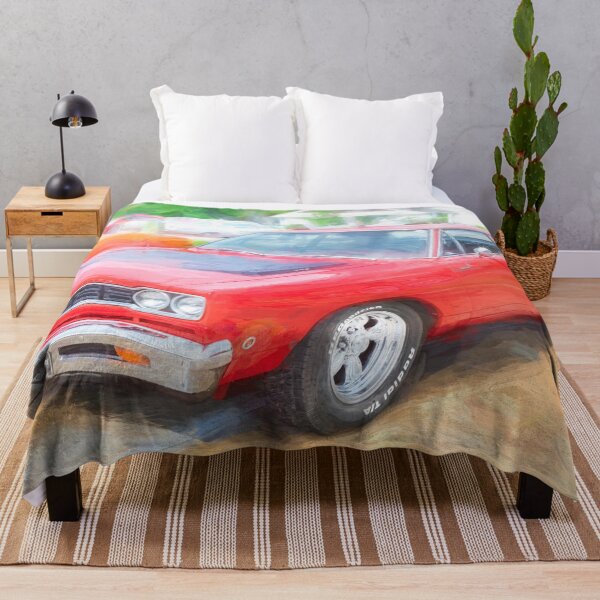 Item preview, 1968 Red Plymouth Satellite Sports Coupe Road Runner Muscle Car Art  designed and sold by RichFrancoCars.