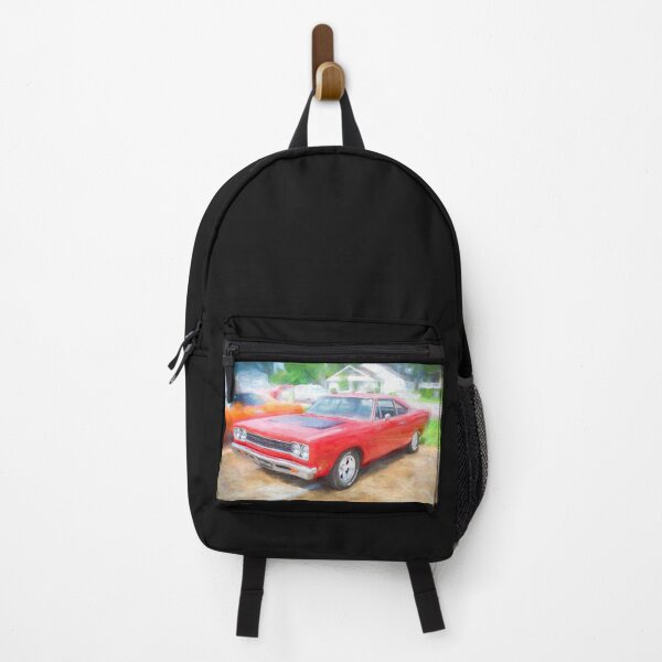 Item preview, 1968 Red Plymouth Satellite Sports Coupe Road Runner Muscle Car Art  designed and sold by RichFrancoCars.