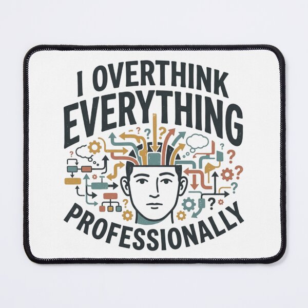 Item preview, I Overthink Everything Professionally Funny Retro Flowchart Art designed and sold by mood-draftsman.
