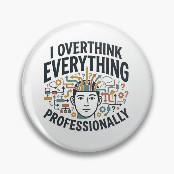 Item preview, I Overthink Everything Professionally Funny Retro Flowchart Art designed and sold by mood-draftsman.