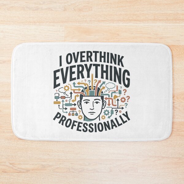 Item preview, I Overthink Everything Professionally Funny Retro Flowchart Art designed and sold by mood-draftsman.