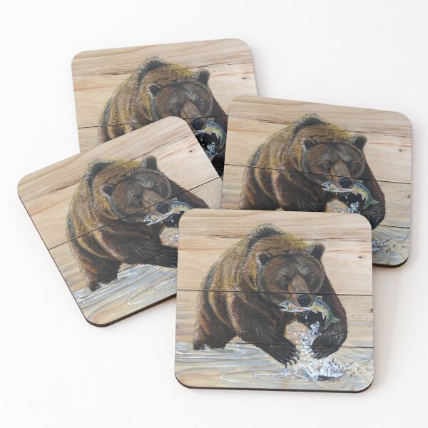 Item preview, Grizzly with Salmon designed and sold by Grizzly2018.
