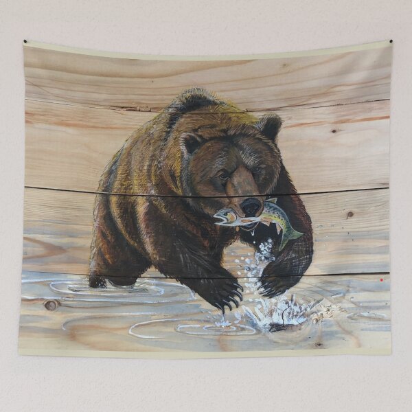 Item preview, Grizzly with Salmon designed and sold by Grizzly2018.