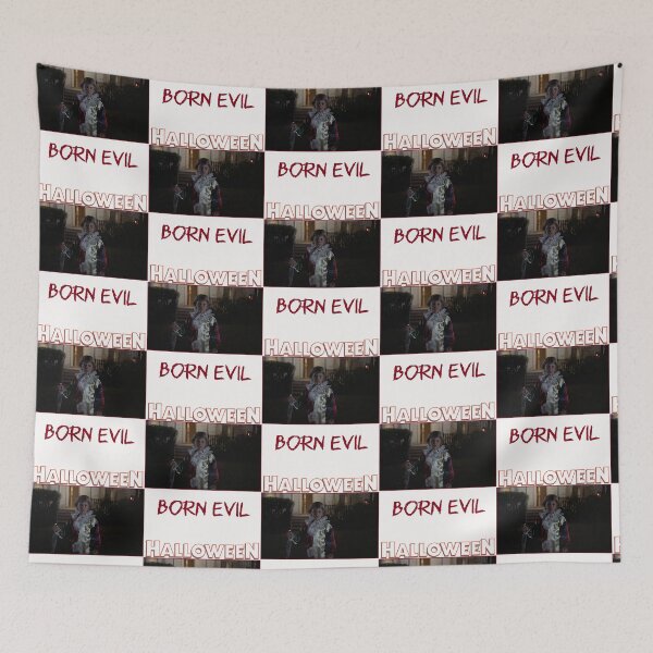 Item preview, Born Evil (Red Text with Halloween Franchise Logo) designed and sold by Atomic Mouth Designs.