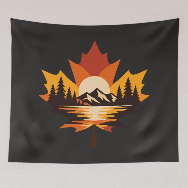 Item preview, Fall Maple Leaf Vintage Nature Landscape Graphic designed and sold by karamram.