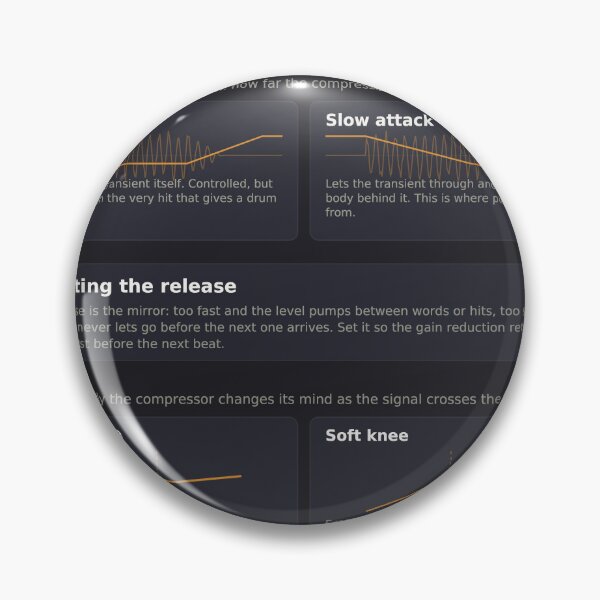 Item preview, Compression Reference Chart - Threshold Ratio Attack Release - Dark designed and sold by iampaulmorris.