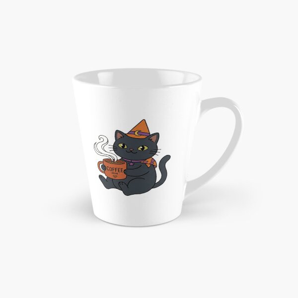 Item preview, Cute Skeleton Cat Drinking Coffee Fall Sticker designed and sold by So Golden Shop.