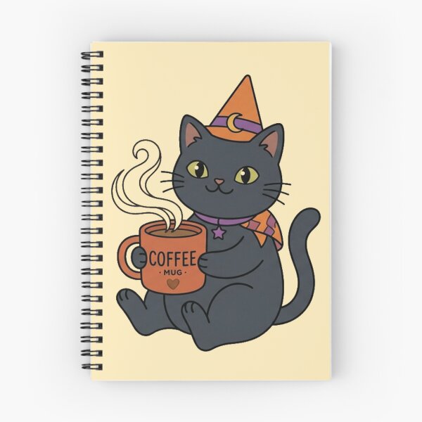 Item preview, Cute Skeleton Cat Drinking Coffee Fall Sticker designed and sold by So Golden Shop.