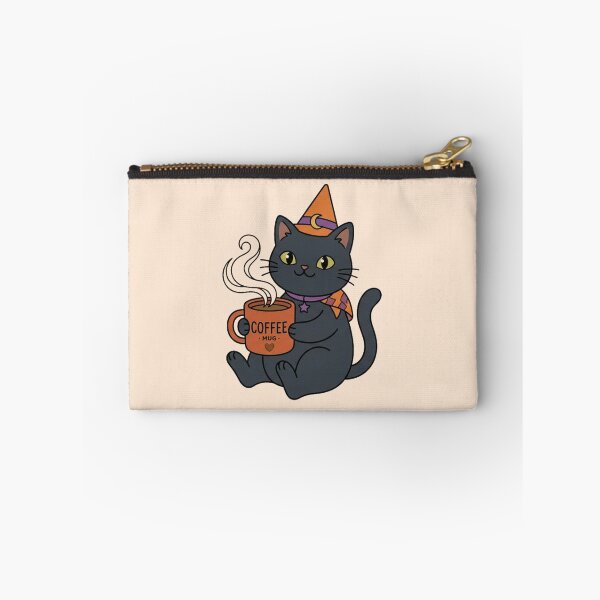 Item preview, Cute Skeleton Cat Drinking Coffee Fall Sticker designed and sold by So Golden Shop.